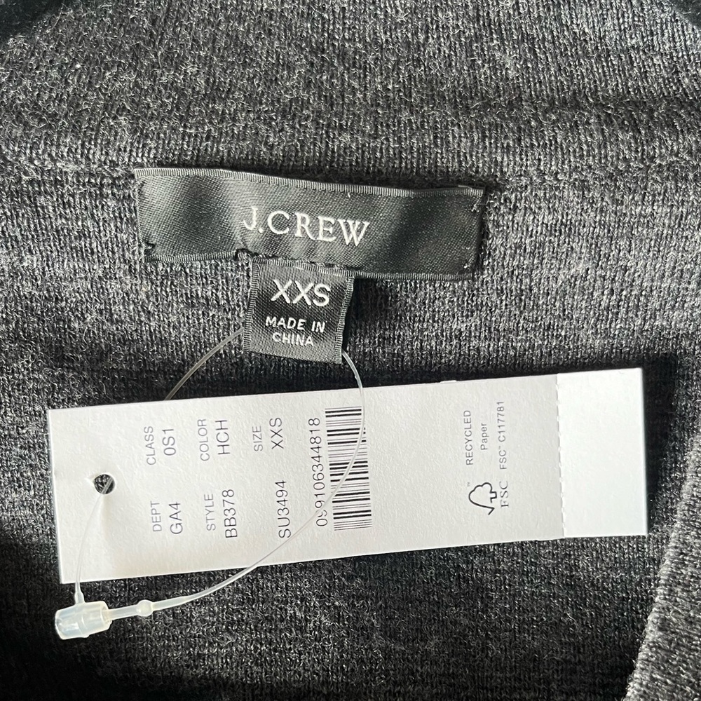 J. Crew Merino Wool Sweater-Jumpsuit in Heather Charcoal Gray size XXS N… - Picture 6 of 6